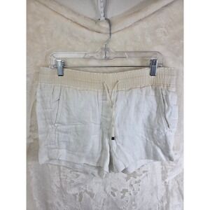 J.Crew Womens Ivory Linen Drawstring Shorts Herringbone White C4119 XS